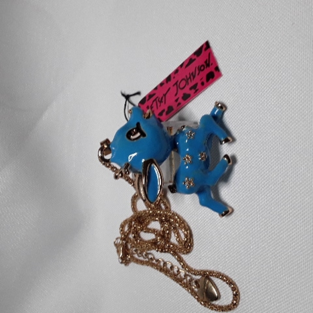 BETSY JOHNSON BLUE DEER NECKLACE